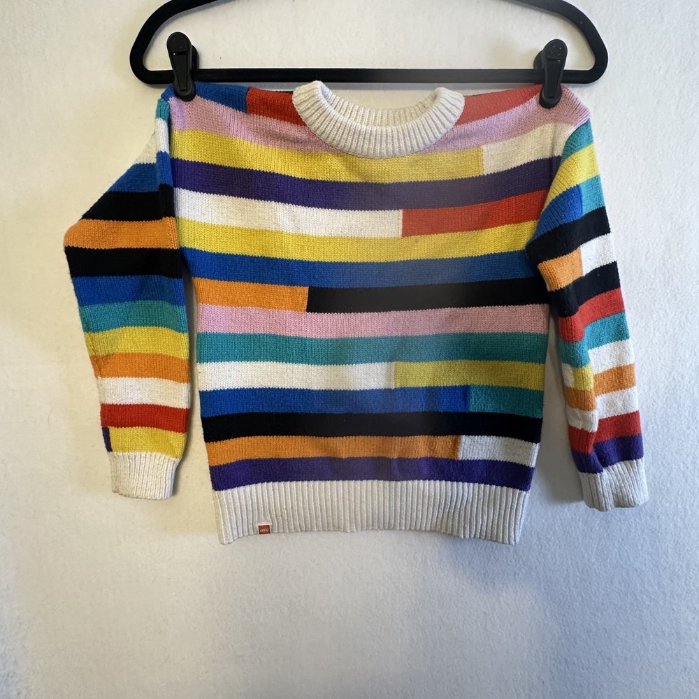 LEGO x Target Rainbow Striped Color Block Sweater Women's Size S Multi Pullover